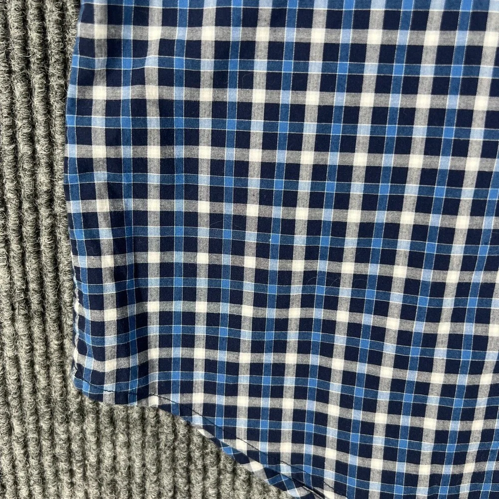 Banana Republic Shirt Mens Large Blue Plaid Long Sleeve Button Up Slim Fit